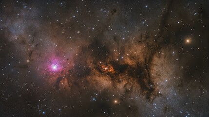 Wall Mural - Celestial Nebulae Displaying Star Clusters And Dust Clouds