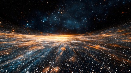 Wall Mural - Cosmic Lightspeed Travel Through Starry Nebula