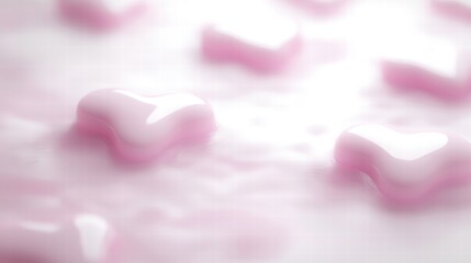 Poster - Soft Pink Shapes in Liquid Surface for Abstract Background Design