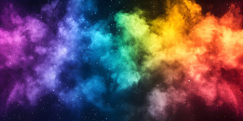 Wall Mural - cosmic rainbow nebula, a vibrant celestial landscape painted across the night sky, showcasing swirli