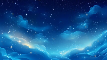 Wall Mural - Celestial Cloudscape A Night Sky Dream