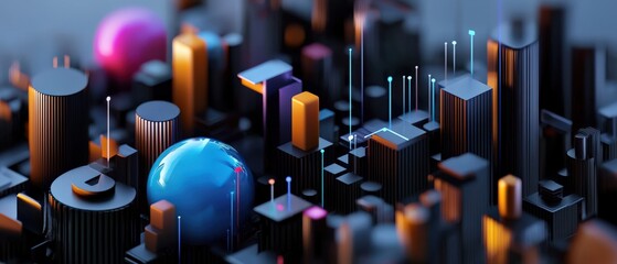 Poster - A vibrant digital screen showcasing dynamic graphs predicting market growth.