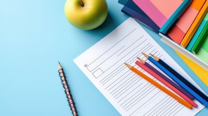 Aufkleber - A crisp report card with excellent grades prominently displayed, isolated on a clean background.