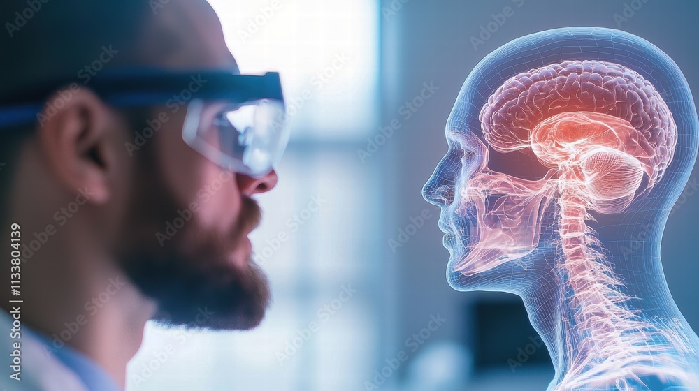 Doctor Using Augmented Reality Glasses for Innovative Brain ...