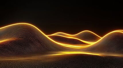 Poster - Glowing Digital Waves Representing Business Innovation and Transformation in a Modern Hub
