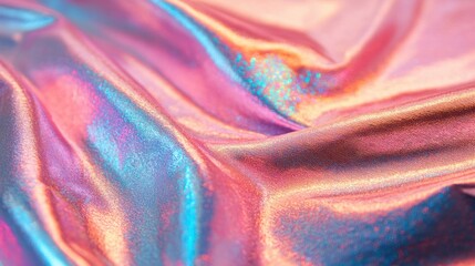 Poster - Close-up view of holographic foil textures showcasing vibrant colors and reflective patterns that create a stunning visual effect