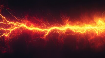 Wall Mural - Fiery Plasma Energy Flowing Through Dark Space