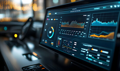 Poster - A modern dashboard displaying data analytics and visualizations for monitoring performance.