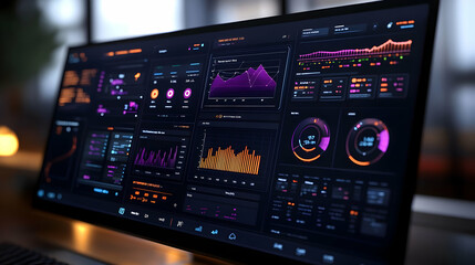 Poster - A sleek dashboard displaying data visualizations and analytics metrics.
