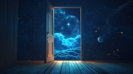 Wall Mural - Open Door to the Universe created with Generative AI Technology, ai, generative