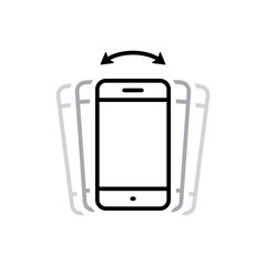 Aufkleber - Shake phone icon isolated on white background. Shaking cellphone sign symbol. Smartphone prohibition concept