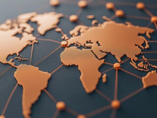 Poster - Global connection map business insights digital content modern environment top-down view networking concepts