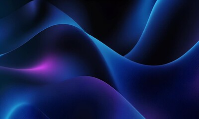 Poster - abstract blue and purple liquid wavy shapes futuristic banner. glowing retro waves vector background