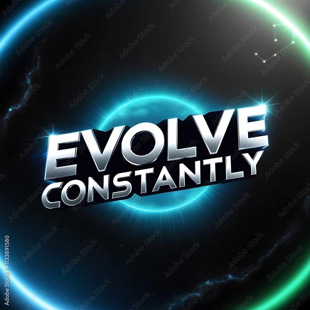 Evolve Constantly A Cosmic Message of Progress and Change Stock ...
