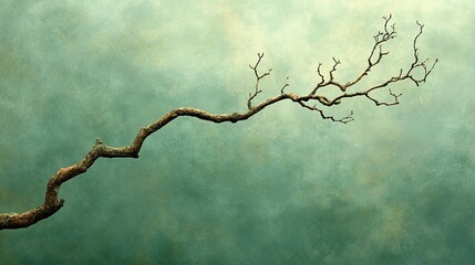 Wall Mural - Serene Branch: Minimalist Nature Photography