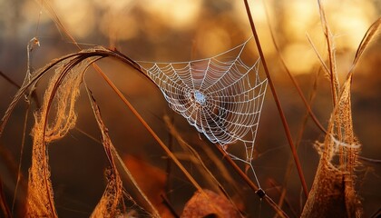 spider web with dew drops