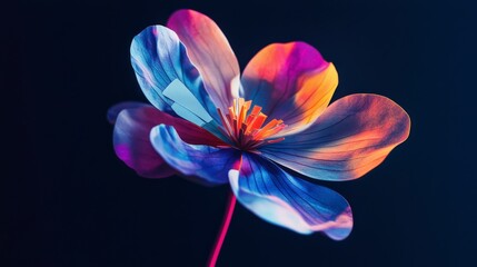 Aufkleber - Creative flower art with sticky notes close-up photography featuring vibrant colors and artistic studio expression