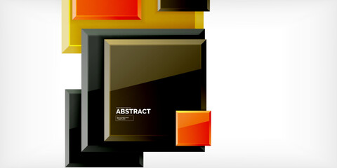 Wall Mural - shiny glossy metallic or plastic square design background. vector illustration for wallpaper, banner