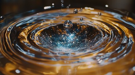 Leinwandbilder - Water droplet splash event frozen in time home studio macro photography abstract environment close-up view fluid dynamics