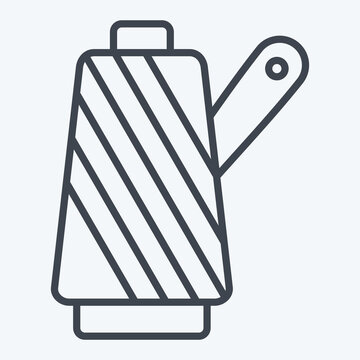 Icon Fabric Roll. related to Fabric symbol. line style. simple design editable