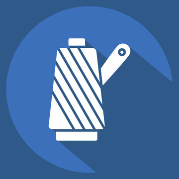 Icon Fabric Roll. related to Fabric symbol. long shadow style. simple design editable