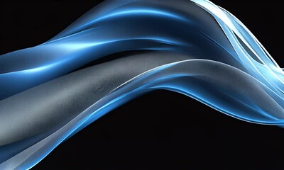 Poster - abstract shiny color blue wave design element