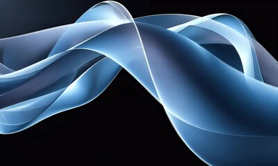 Poster - abstract shiny color blue wave design element