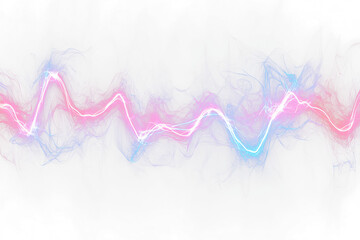 Aufkleber - Abstract pink and blue energy waves on Transparent background.