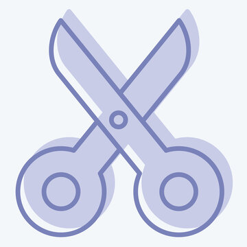 Icon Scisccors. related to Fabric symbol. two tone style. simple design editable