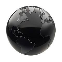 Poster - Black Globe Illustration on White Background for Creative Projects
