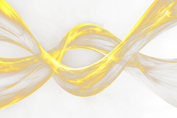 Poster - Abstract golden flowing ribbons on Transparent background.