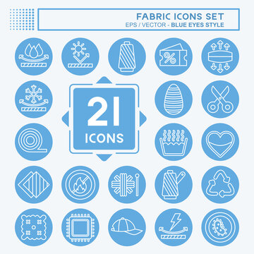 Icon Set Fabric. related to Education symbol. blue eyes style. simple design editable