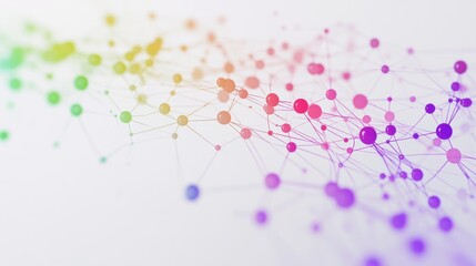 Poster - Colorful Abstract Connection Concept with Dots and Lines