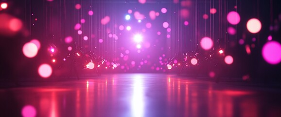 Poster - A vibrant, abstract scene with glowing orbs creating a mystical atmosphere.