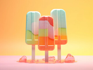 vibrant popsicles on a stylish background