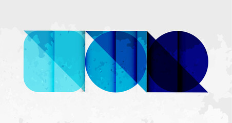 Aufkleber - Squares, circles and triangles and grainy noisy texture. Vector Illustration For Wallpaper, Banner, Background, Card, Book Illustration, landing page