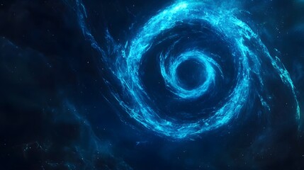 Wall Mural - Celestial Swirl A Glowing Blue Cosmic Vortex