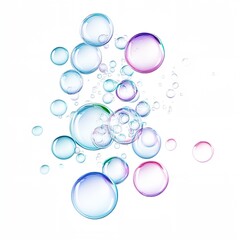 Poster - A bunch of colorful bubbles floating in the air