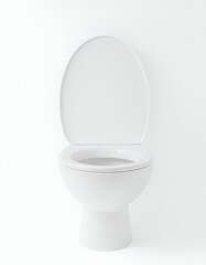 Wall Mural - there is a white toilet with a white lid and a white seat.