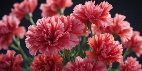 Carnation flower petals in slow motion macro photography, movement, nature, botanical