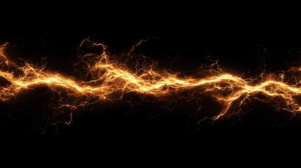 Wall Mural - Abstract Orange Lightning Bolts Across Black Background