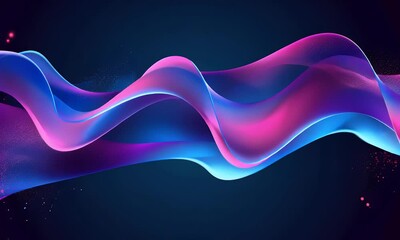 Poster - abstract blue and purple liquid wavy shapes futuristic banner. glowing retro waves vector background
