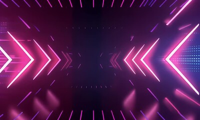 Poster - purple, blue technology background with motion neon light effect