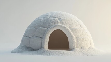 Aufkleber - White snow igloo on white background.