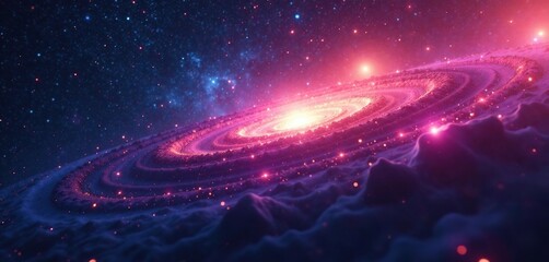 Wall Mural - vast expanse of starry space with cosmic nebula glow, nebula, galaxies, star birth
