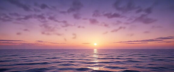 Wall Mural - a calm ocean scene with a subtle blue purple gradient and a distant horizon, light, blue purple grad