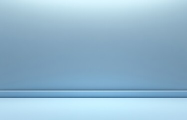 Poster - Simple blue studio background with subtle lighting and a baseboard.
