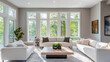 © AdamDiezel - modern interior, sleek furniture, minimalist design, large windows with natural light, neutral colors, and stylish decor