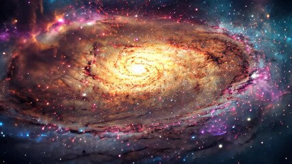 Wall Mural - a videograph showcasing a spiral galaxy with numerous stars in the distant background, a new galaxy 