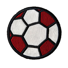 Poster - soccer football embroidered patch badge on isolated transparent background png, generative ai